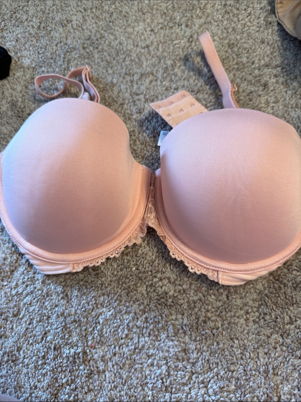 Maidenform Blush Pink Padded Lace-Trim Bra